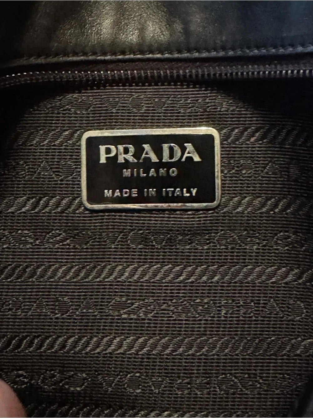 Prada Black Leather Messenger Bag